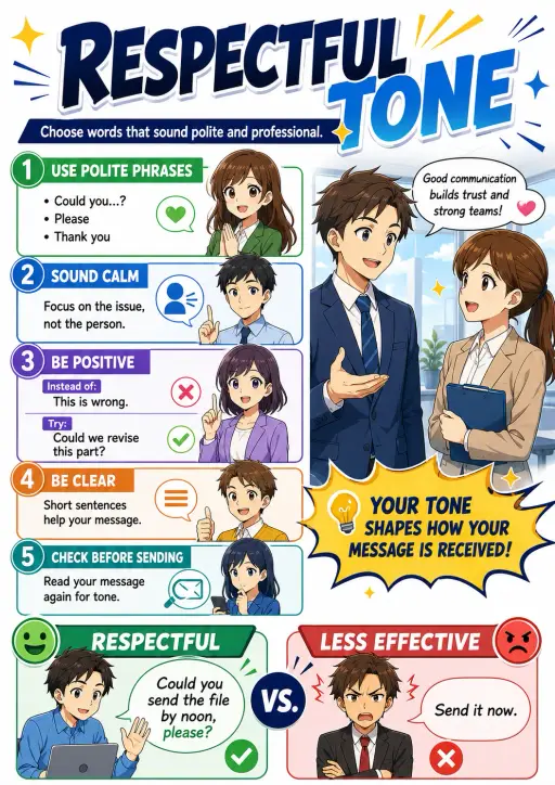 Respectful Tone Workplace Communication Infographic
