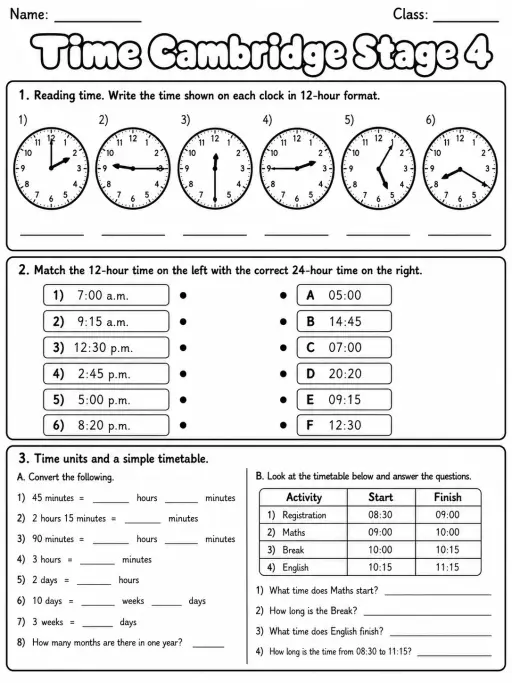 Time Cambridge Stage 4