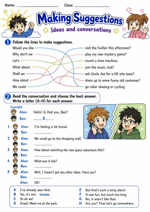 Cambridge Flyers - Making Suggestions | Free Worksheet