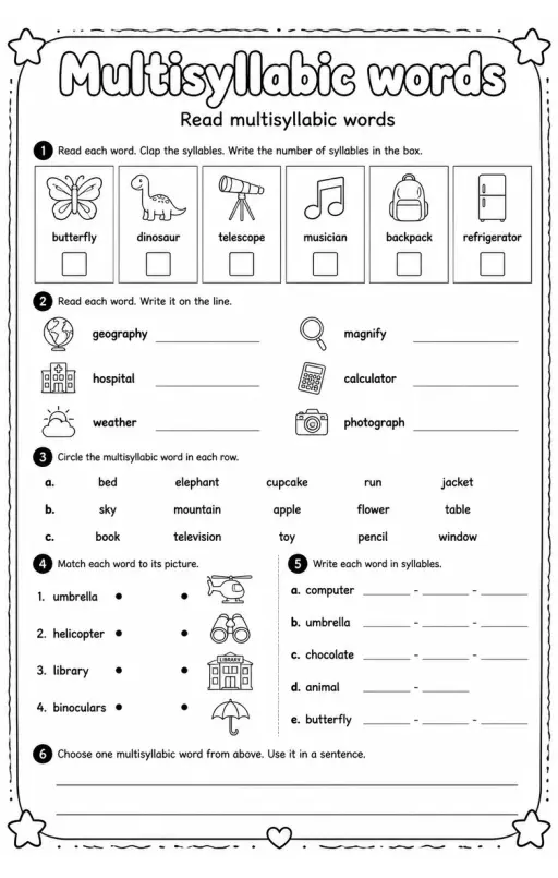 Read multisyllabic words