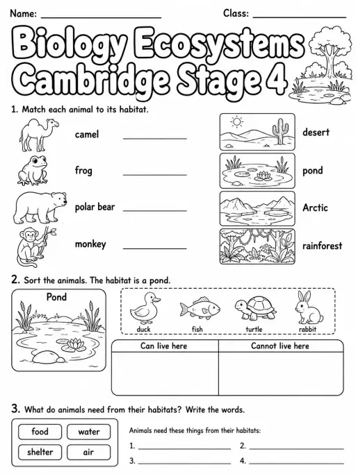 Biology Ecosystems Cambridge Stage 4