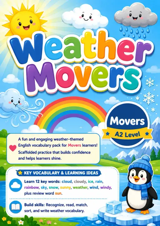 Weather Movers Vocabulary Worksheet Pack
