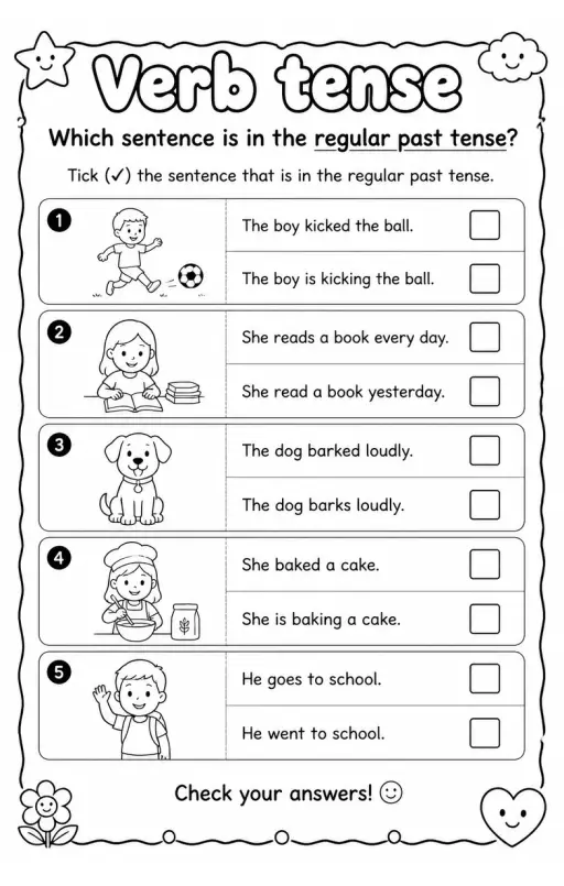 Which sentence is in the regular past tense?