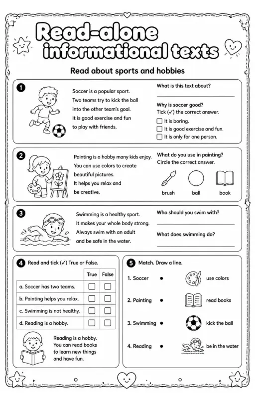 Read about sports and hobbies