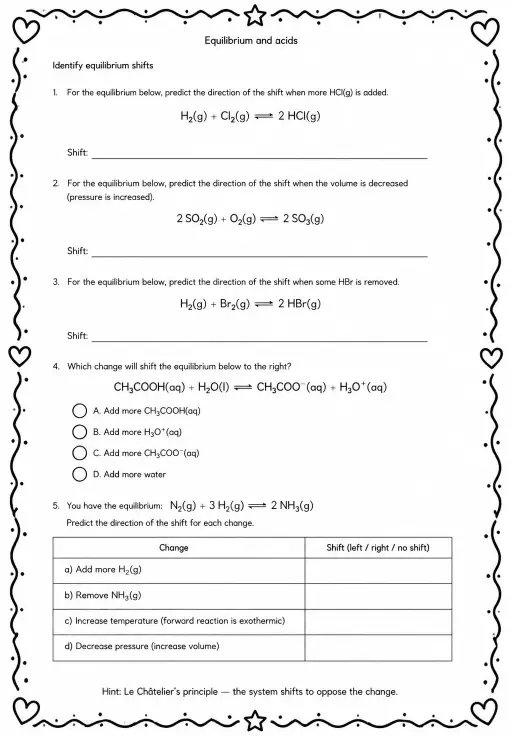 Identify equilibrium shifts