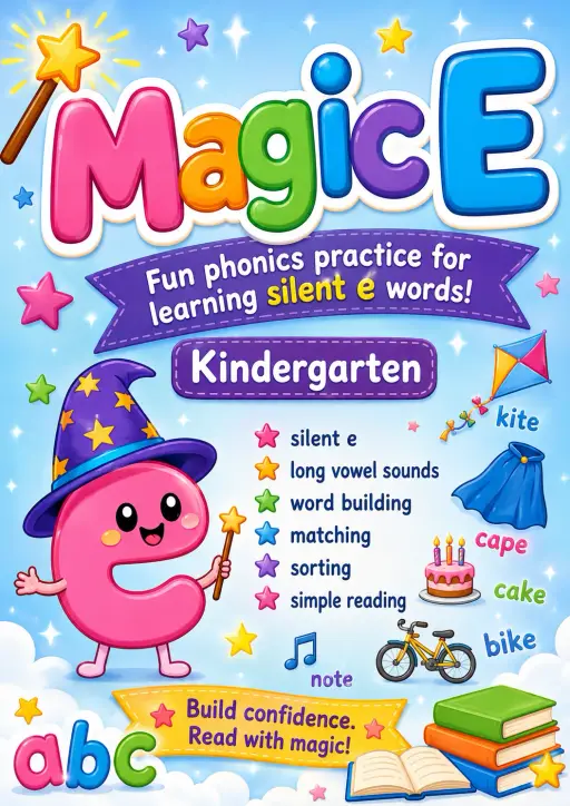 Magic E Worksheet Pack