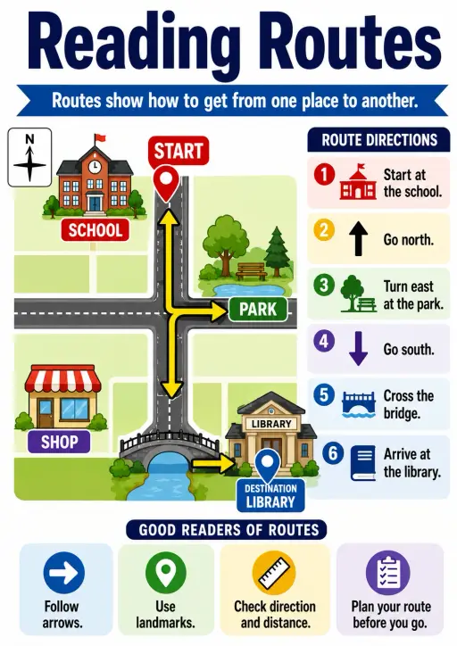 Reading Routes Map Skills Infographic