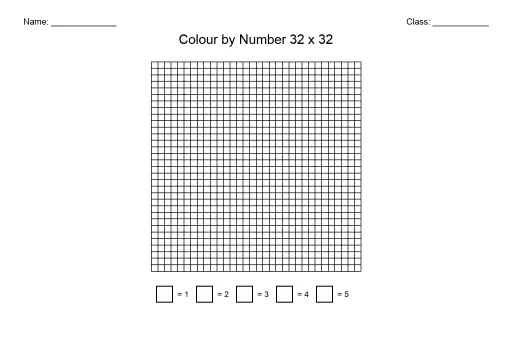 Pixel Colour-by-Number 32x32 (Blank)