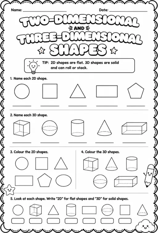Two-dimensional and three-dimensional shapes