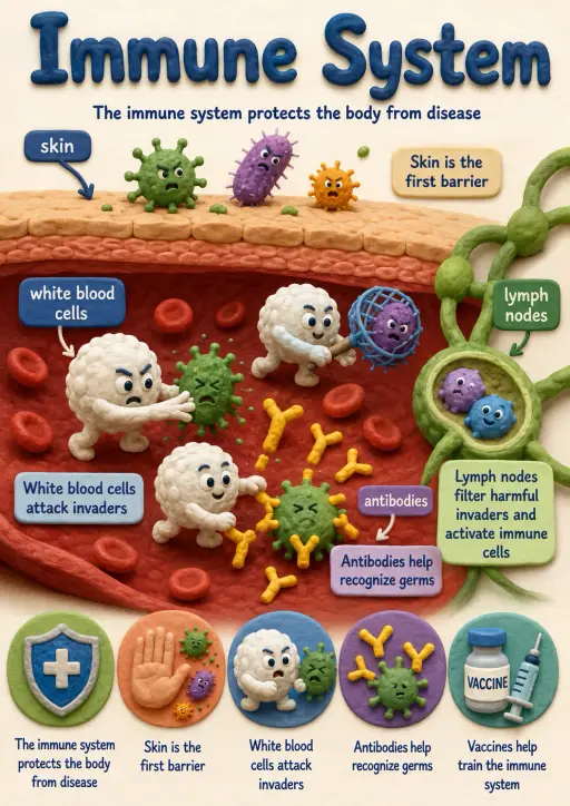 Immune System Human Body Infographic
