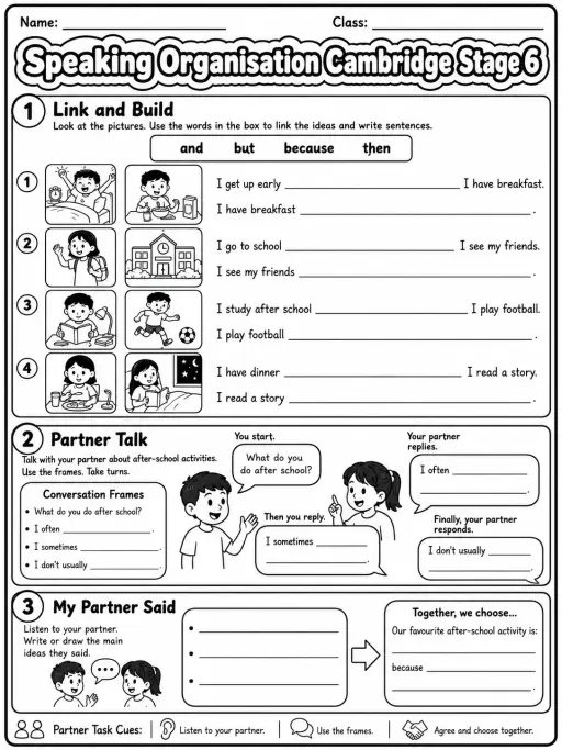 Speaking Organisation Cambridge Stage 6