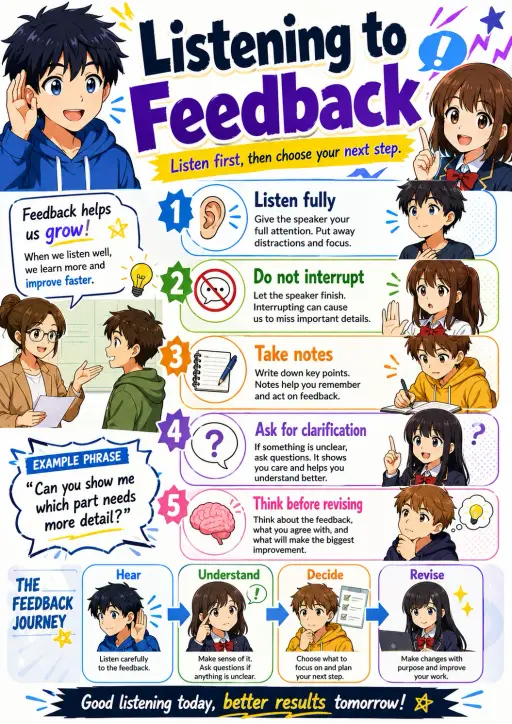 Listening to Feedback Peer Feedback Infographic