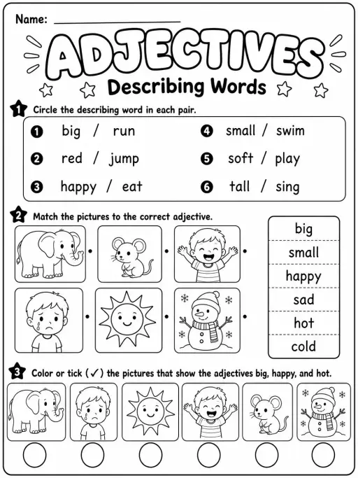 Adjectives Worksheet Pack - Set 2