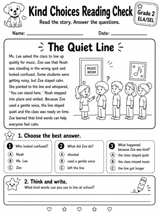 Kind Choices Reading Check: The Quiet Line