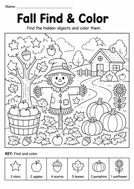 Fall Find & Color — Grade 2