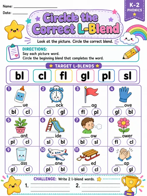Circle the Correct L-Blend