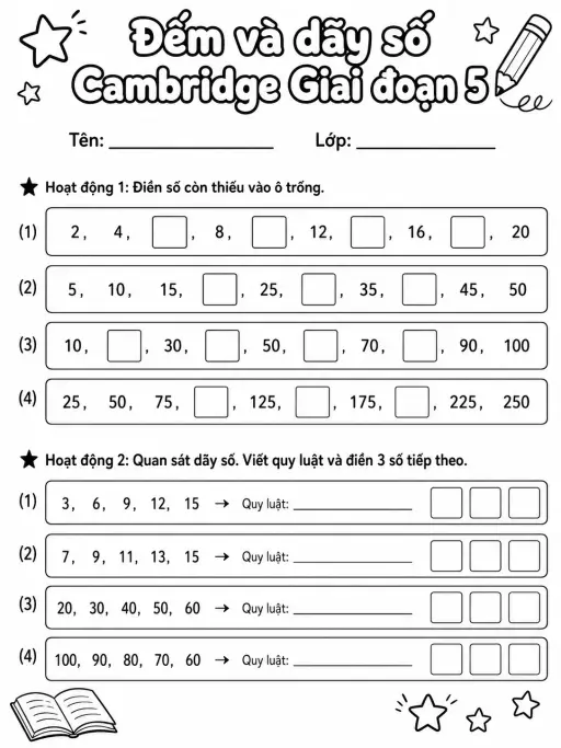 Phép cộng Cambridge Giai đoạn 1 - Gói bài tập 10