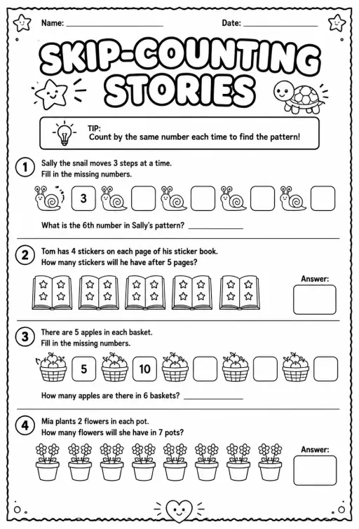 Skip-counting stories