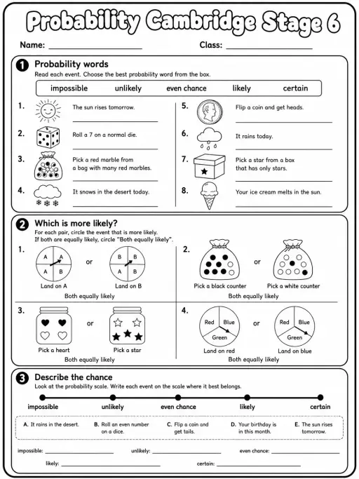 Probability Cambridge Stage 6
