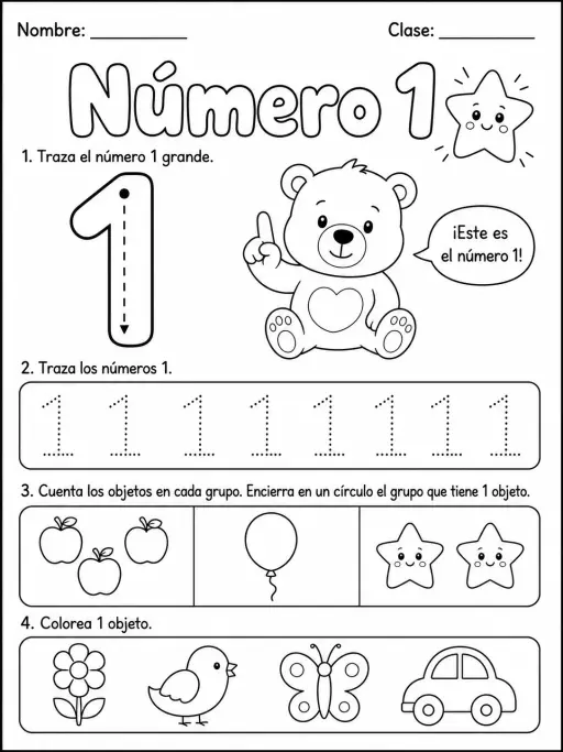 Kindergarten - números y conteo - Paquete de fichas - Conjunto 2