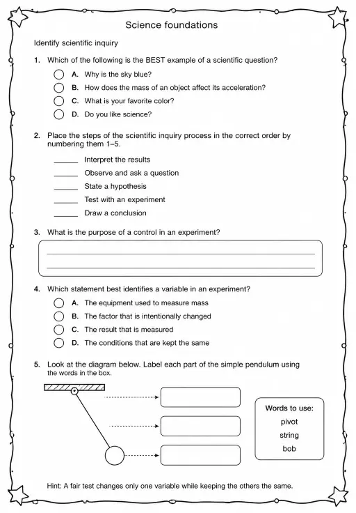 Identify scientific inquiry