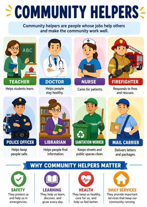 Community Helpers Civics Infographic