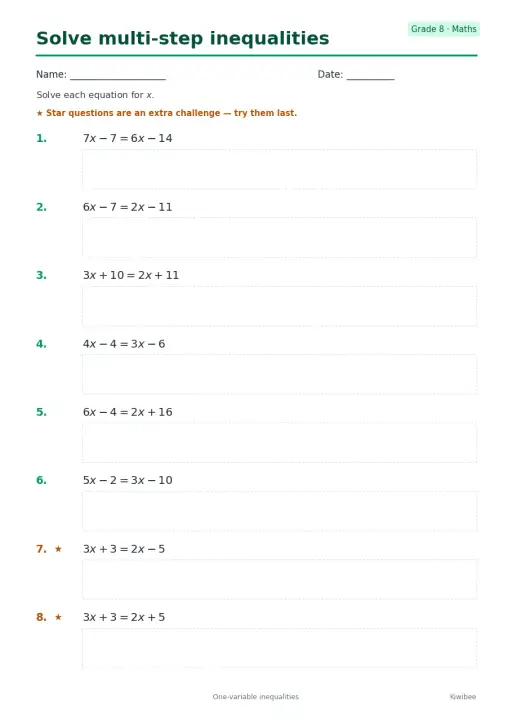 Solve multi-step inequalities