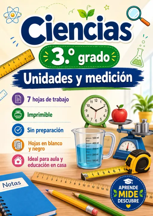 3.º grado - Unidades y medición - Paquete de ciencias en español
