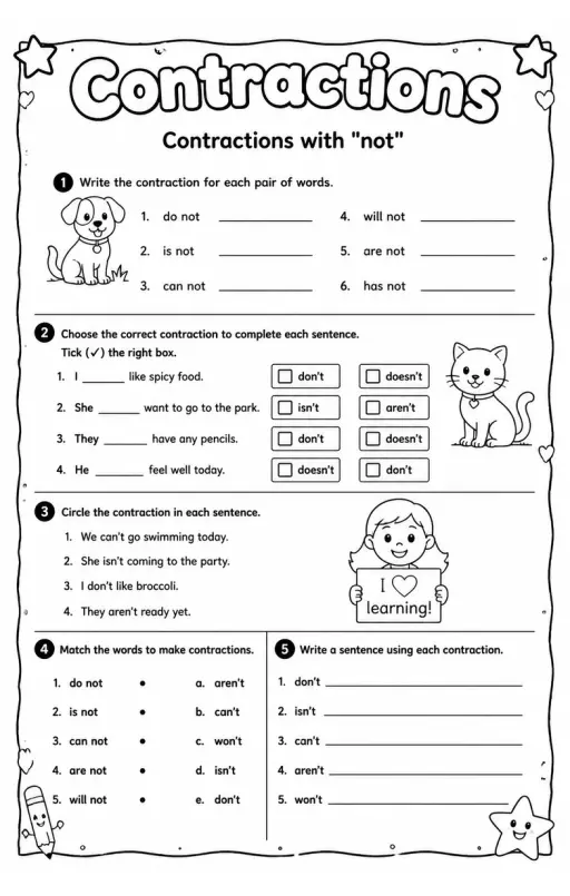 Contractions with "not"
