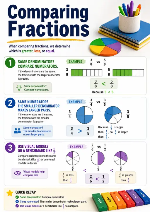Comparing Fractions Infographic