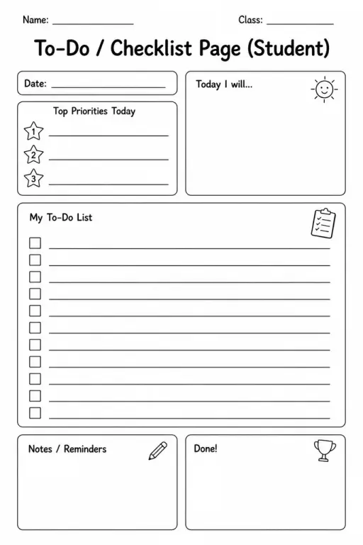 To-Do / Checklist Page (Student)