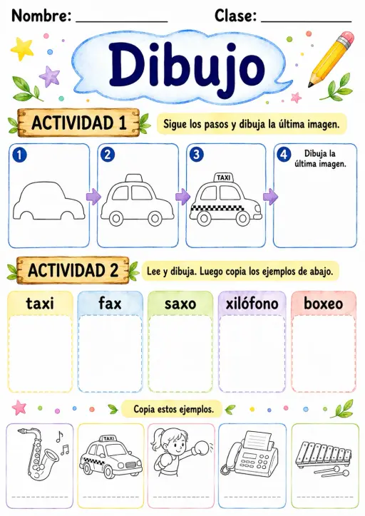 Spanish Letter X Phonics Worksheets Pack