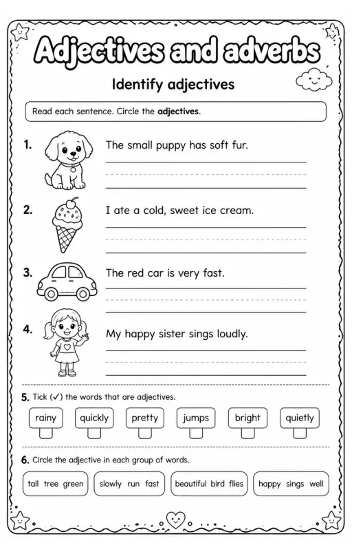Identify adjectives
