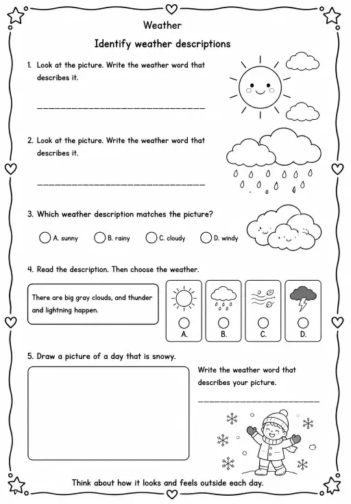 Identify weather descriptions