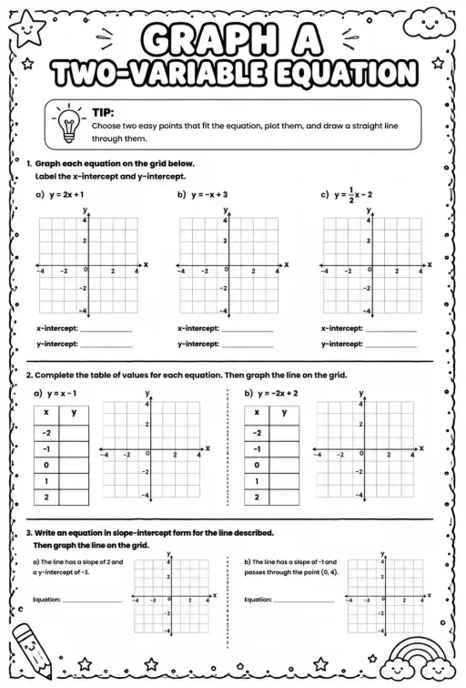 Graph a two-variable equation