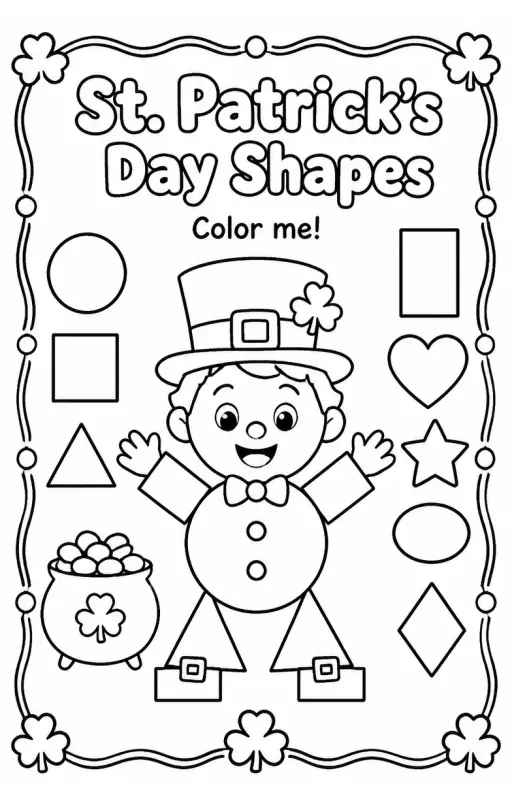 St. Patrick's Day Shapes Coloring Page