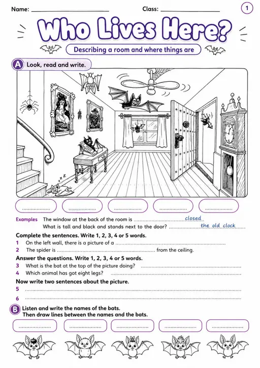 Cambridge MOVERS - Who Lives Here? | Free Worksheet