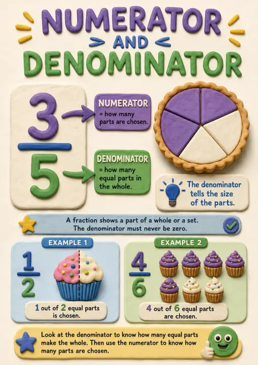 Numerator Fractions Infographic