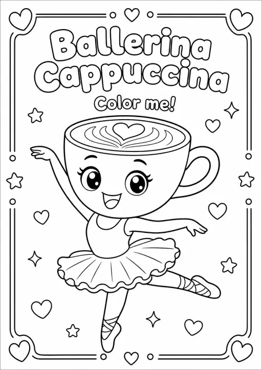 Ballerina Cappuccina Coloring Pages