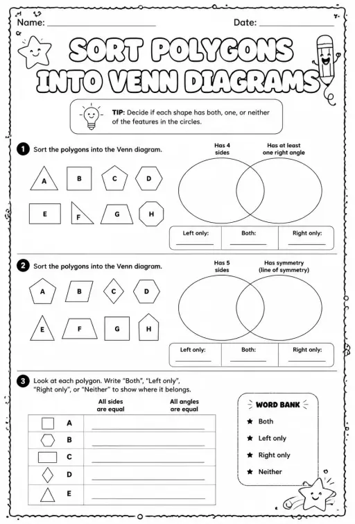 Sort polygons into Venn diagrams