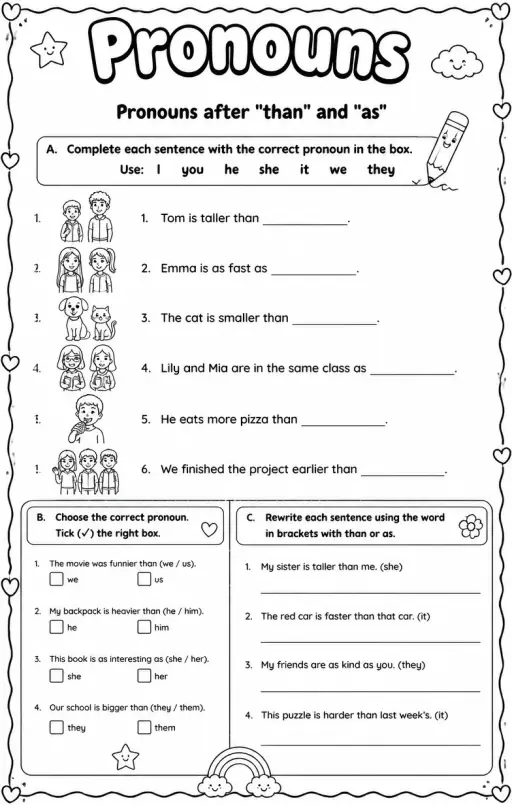 Pronouns after "than" and "as"