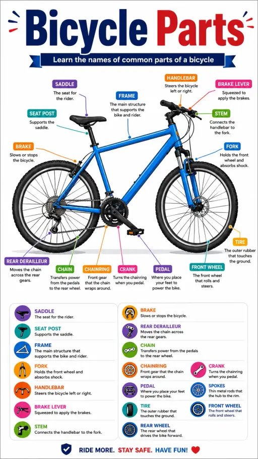 Bicycle Parts Infographic