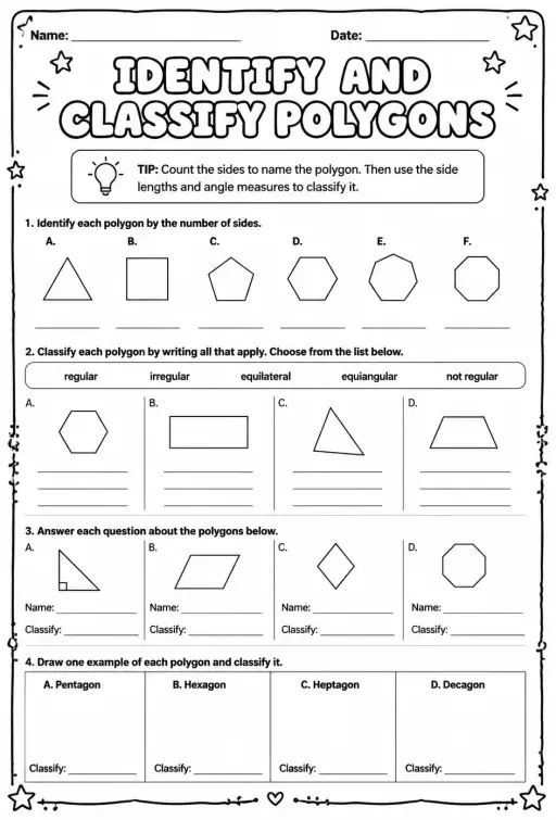 Identify and classify polygons