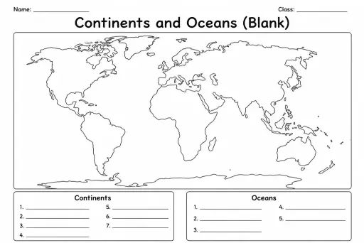 Continents and Oceans (Blank)