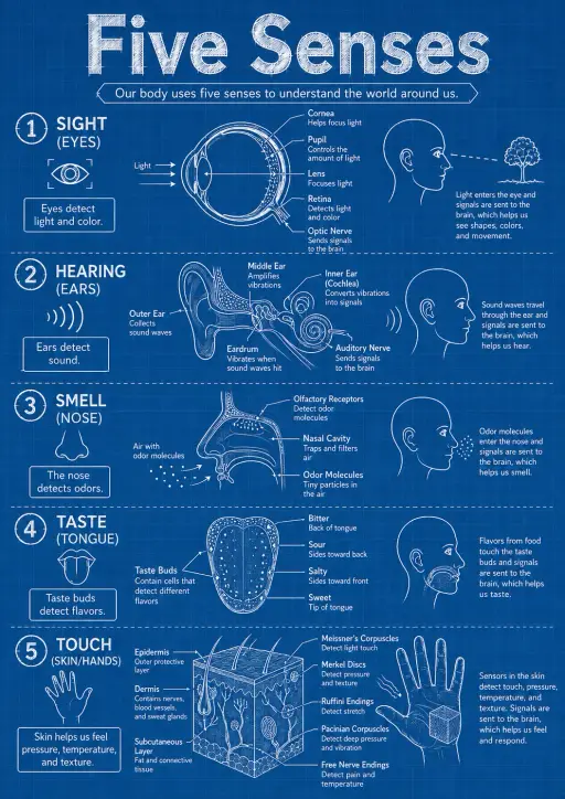 Five Senses Human Body Infographic