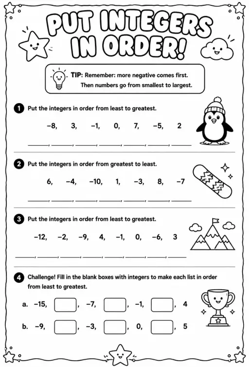 Put integers in order
