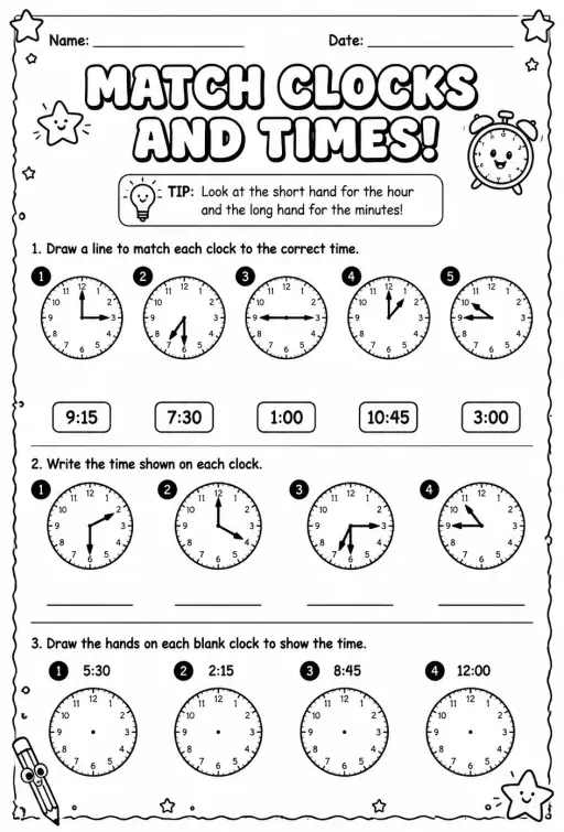Match clocks and times