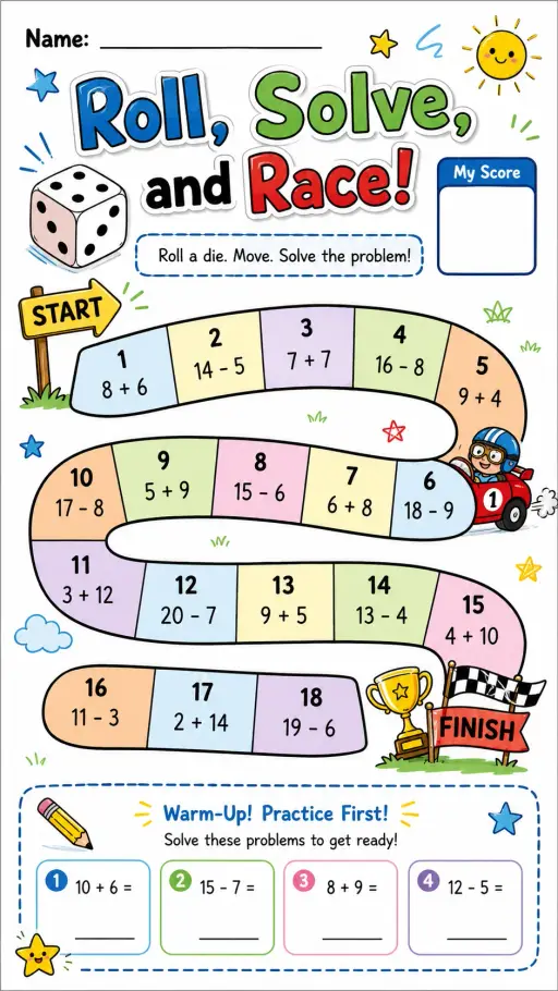 Roll, Solve, and Race!