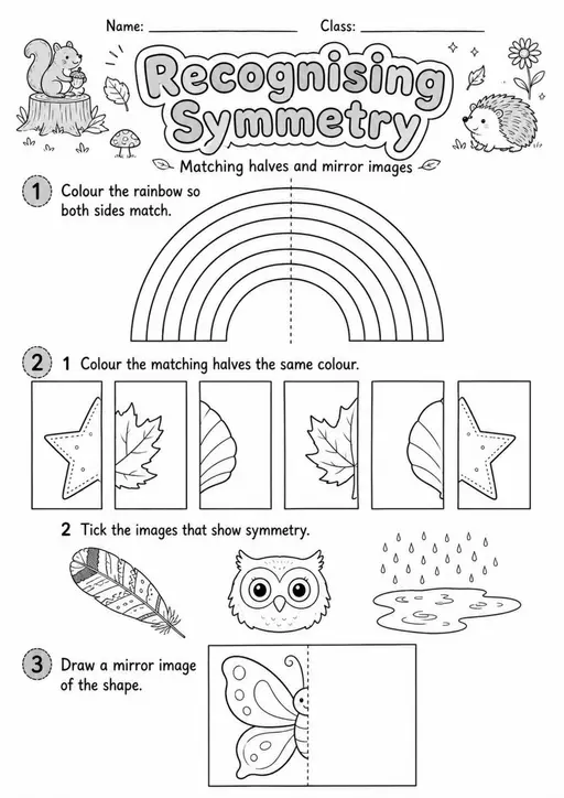 Grade 1 Geometry and Position Worksheets - Pack 2