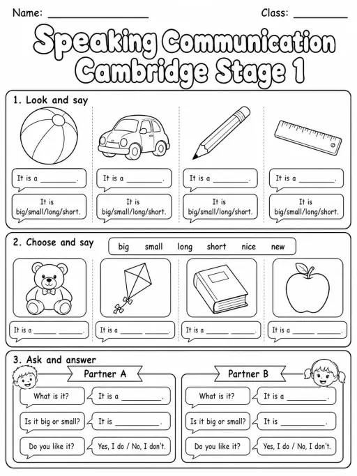 Speaking Communication Cambridge Stage 1